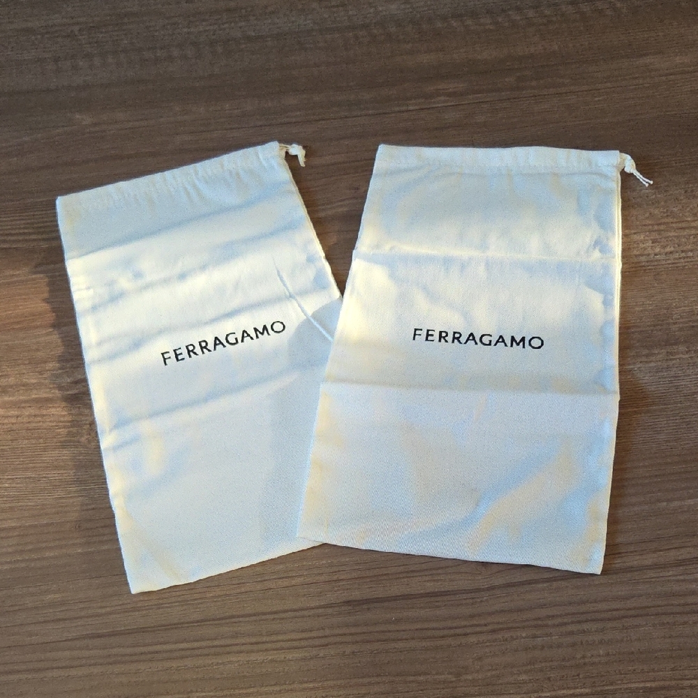Ferragamo Cream Drawstring Dust Bags